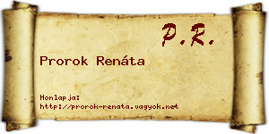Prorok Renáta névjegykártya