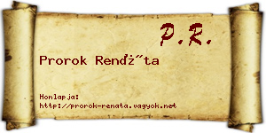 Prorok Renáta névjegykártya
